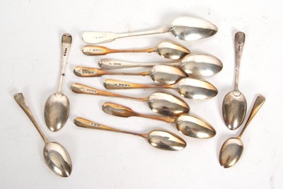 Lot 71 - Group to include four Georgian teaspoons and...