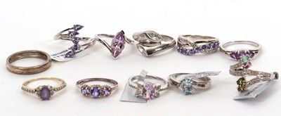 Lot 362 - Eleven gemset rings: to include a 9ct...