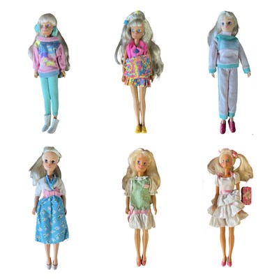 Lot 192 - Six various 1980s Sindy dolls