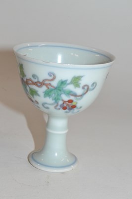 Lot 271 - A Chinese porcelain stem cup, possibly Yong...