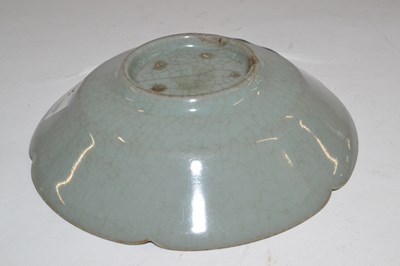 Lot 272 - A Chinese celadon dish of metal shape possibly...