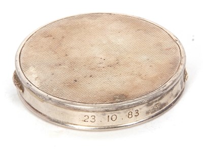 Lot 79 - A hallmarked silver ladies compact of circular...