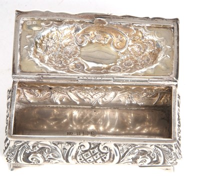 Lot 83 - An Edwardian silver trinket box of sarcophagus...