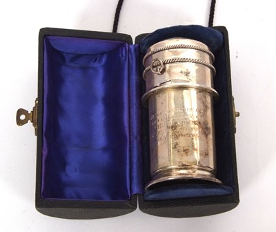 Lot 86 - A cased silver travelling communion set of...