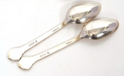 Lot 90 - Set of six silver teaspoons Celtic decorated...