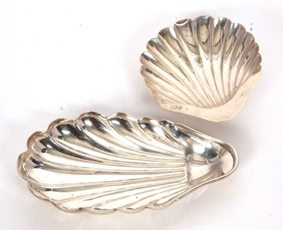 Lot 124 - A Victorian silver shell dish in elongated...