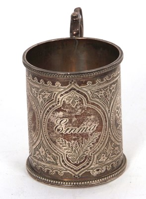 Lot 129 - A late Victorian silver christening mug having...