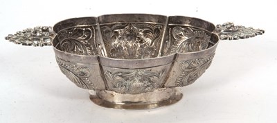 Lot 156 - A silver twin handled dish, of lobed form...