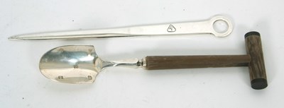 Lot 160 - An Elizabeth II silver meat skewer, hallmarked...