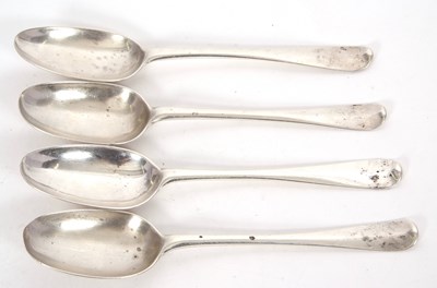 Lot 164 - Four Scottish silver tablespoons, engraved...