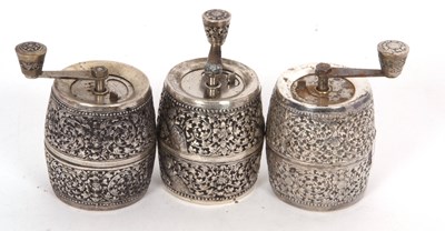 Lot 168 - Group of three French barrel shaped white...