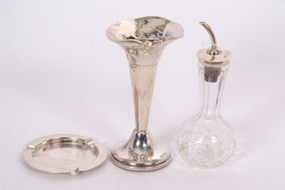 Lot 181 - Mixed Lot:  A hallmarked silver trumpet vase,...