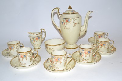 Lot 328 - An English porcelain coffee set comprising six...