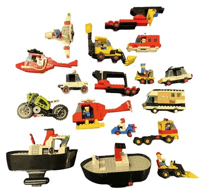 Lot 153 - A collection of various 1980s Lego vehicles...