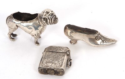 Lot 196 - An Edwardian novelty silver bulldog pin...