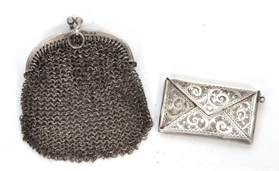 Lot 202 - Mixed Lot: An Edwardian silver envelope double...