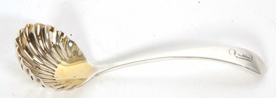 Lot 36 - An Edwardian silver sifter spoon, the shell...