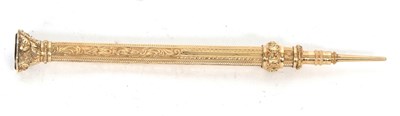 Lot 213 - A late Victorian gold cased propelling pencil...