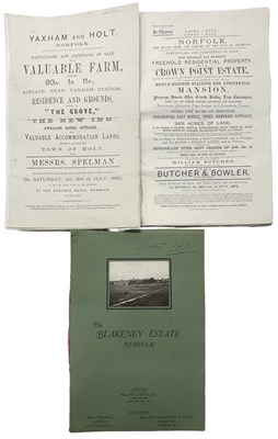 Lot 566 - ONE PACKET: Three sets of sale particulars for...