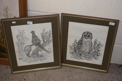 Lot 321 - Study of an owl by Christine Zebodee together...