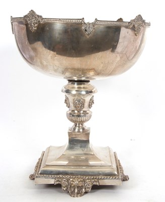 Lot 400 - A large silver plated pedestal Montieth bowl...