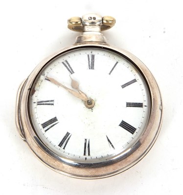 Lot 410 - A silver fusee pocket watch with silver fusee...