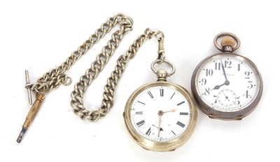 Lot 418 - Two pocket watches, one stamped inside of the...