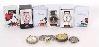 Lot 455 - Mixed lot of Disney wristwatches and two...