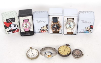 Lot 455 - Mixed lot of Disney wristwatches and two...