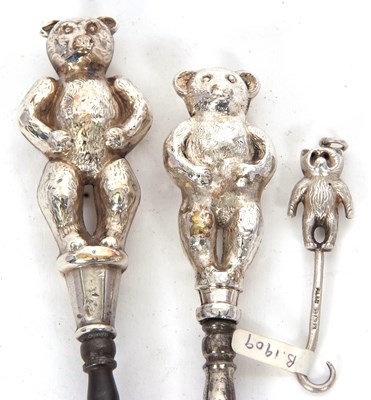 Lot 160 - Two Edwardian silver double sided novelty...