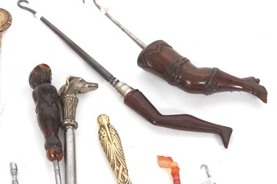 Lot 294 - Group of novelty button hooks including a...