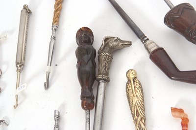 Lot 294 - Group of novelty button hooks including a...