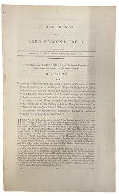 Lot 600 - PROCEEDINGS ON LORD NELSON'S TRUST - Report of...
