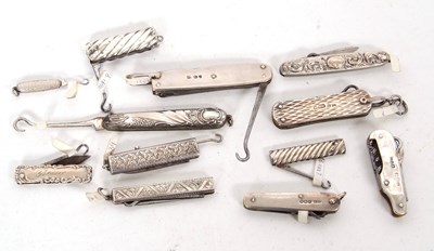 Lot 306 - A group of six Victorian silver cased folding...