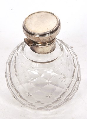 Lot 348 - George VI glass scent bottle of globular form,...