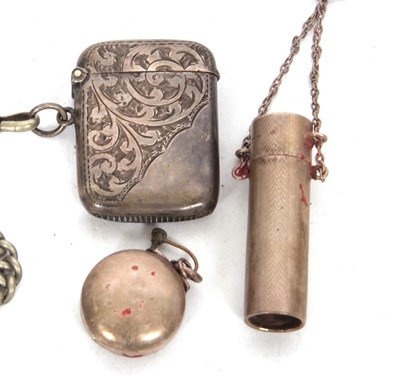 Lot 360 - Mixed Lot: An Edwardian silver vesta,...