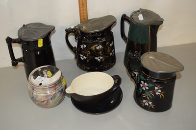 Lot 7 - Mixed Lot: Victorian pewter lidded jugs and...