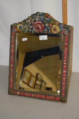 Lot 17 - Barbola type easel backed dressing table mirror