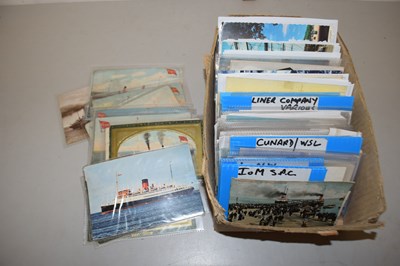 Lot 48 - Box of various postcards, shipping line interest