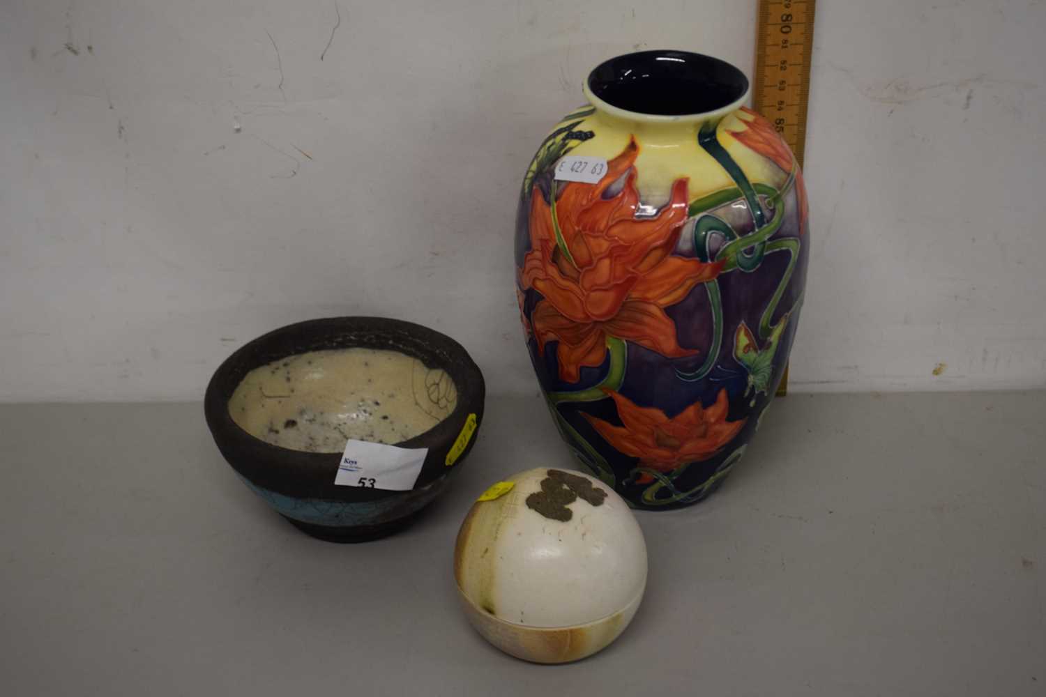 Lot 53 - A Tupton vase and two other Studio Pottery...