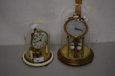 Lot 60 - Two modern anniversary mantel clocks in domed...
