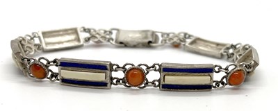 Lot 196 - A Scandanavian silver, enamel and carnelian...