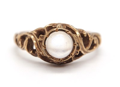 Lot 51 - A 9ct moonstone ring, the round moonstone...