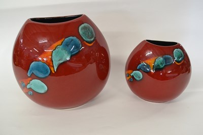 Lot 219 - Poole Pottery Odyssey Pattern  Purse Vases