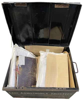 Lot 611 - Metal Trunk with Legal Documents on Vellum 18th/19th Century