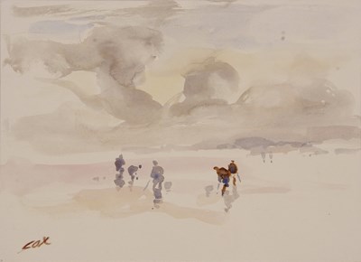 Lot 739 - Jack Cox (1914-2007), Cockling, watercolour on...