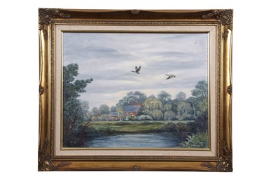 Lot 674 - George Hewitt (British, 20th century), "Geese...