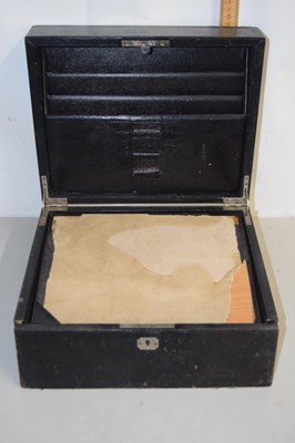 Lot 23 - Vintage leather mounted writing box