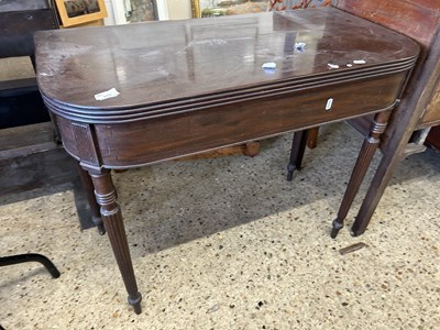 Lot 313 - 19th Century mahogany D shaped card table on...