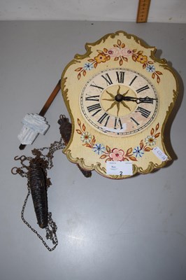 Lot 2 - 20th Century continental wall clock in painted...